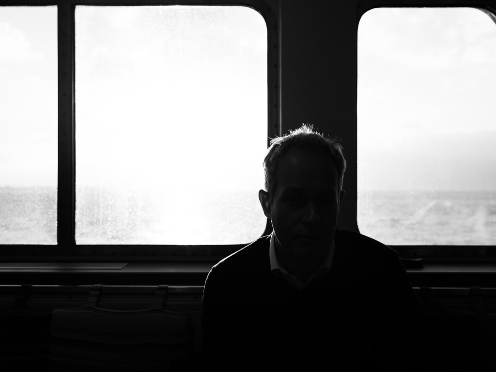 on the ferry
